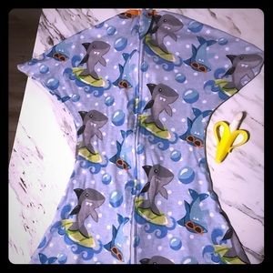Surfing shark zipadee sleep suit
